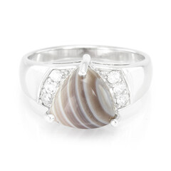 Anello da uomo in argento con Agata Botswana