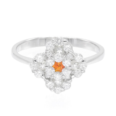 Anello in argento con Zaffiro Arancione