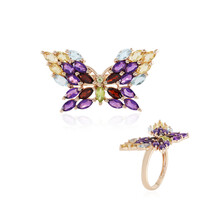Anello in argento con Ametista Zambiana