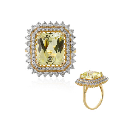 Anello in oro con Kunzite Canarino