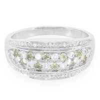 Anello in argento con Alessandrite Brasiliana e Zaffiro Bianco