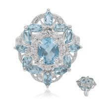 Anello in argento con Topazio Blu Cielo