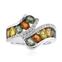 Anello in argento con Zaffiro Fancy
