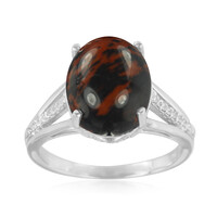 Anello in argento con Ossidiana Mogano