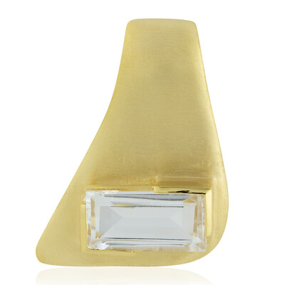 Ciondolo placcato in oro con Quarzo Bianco (MONOSONO COLLECTION)