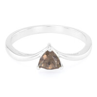 Anello in argento con Quarzo Fumè