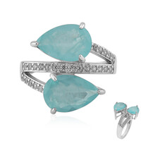 Anello in argento con Quarzo blu pastello