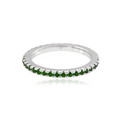Anello in argento con Diopside Russo