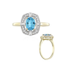 Anello in oro con Topazio Blu Svizzero (Adela Gold)