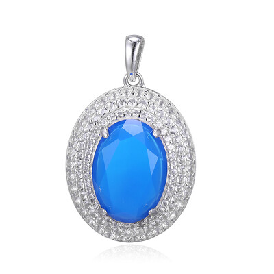 Ciondolo in argento con Agata Blu