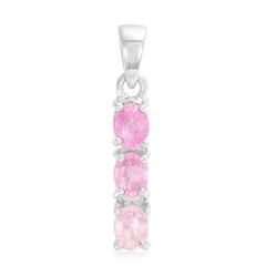 Ciondolo in argento con Zaffiro Ceylon Rosa