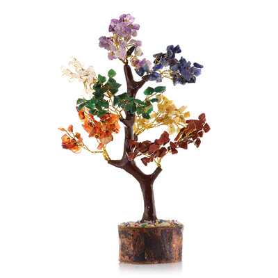 Albero in ottone con gemme preziose miste