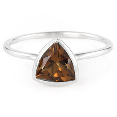 Anello in argento con Quarzo Cognac