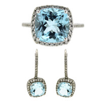 Parure in argento con Topazio Blu Cielo
