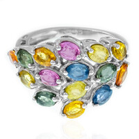 Anello in argento con Zaffiro Fancy