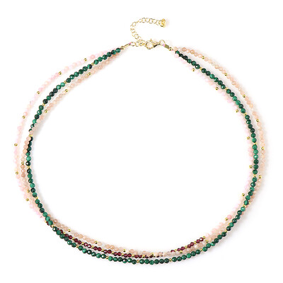 Collana in argento con Granato Mozambico (Riya)