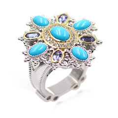 Anello in argento con Turchese Sleeping Beauty (Dallas Prince Designs)
