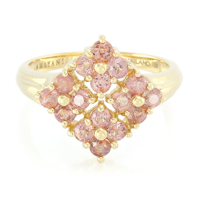 Anello in oro con Zaffiro Padparadscha (non riscaldato) (AMAYANI)