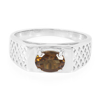 Anello da uomo in argento con Quarzo Cognac