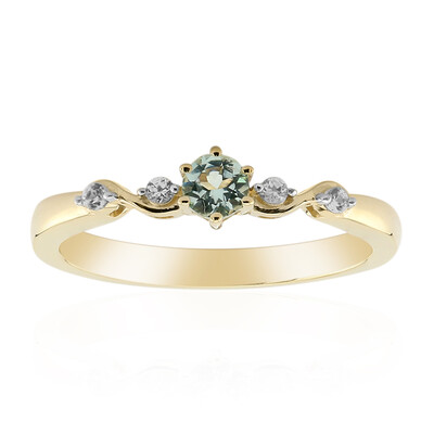 Anello in oro con Berillo Verde Menta Nigeriano