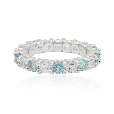 Anello in argento con Topazio Bianco