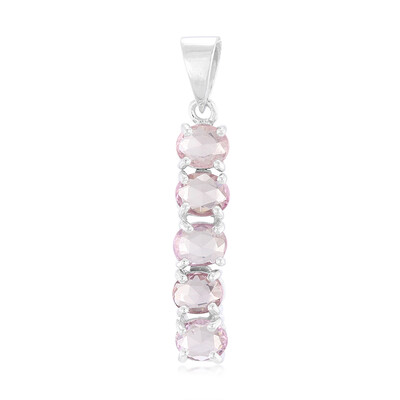 Ciondolo in argento con Zaffiro Ceylon Rosa