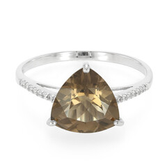 Anello in argento con Quarzo Fumè