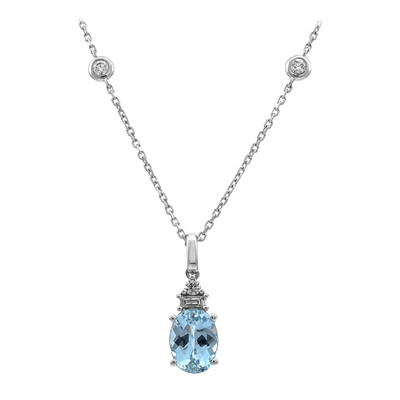 Collana in oro con Acquamarina Brasiliana AAA