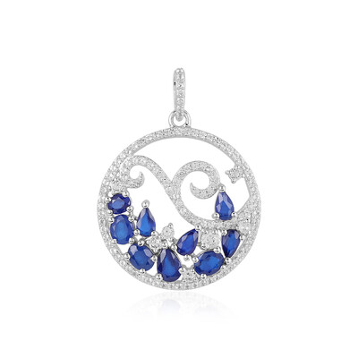 Ciondolo in argento con Spinello Blu Royal