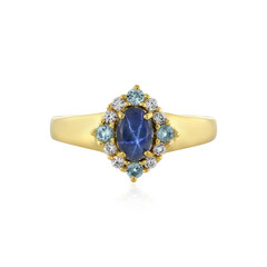 Anello in argento con Zaffiro Stellato Blu