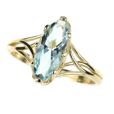 Anello in oro con Topazio Blu Cielo (dagen)