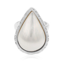 Anello in argento con Perla Mabe (TPC)