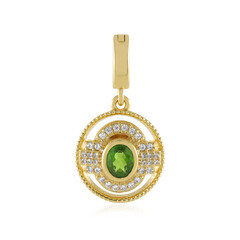 Ciondolo in argento con Diopside Russo