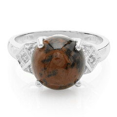 Anello in argento con Ossidiana Mogano