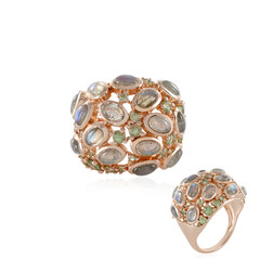 Anello in argento con Labradorite Verde Maniry (KM by Juwelo)