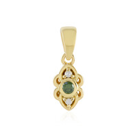 Ciondolo in argento con Diamante Verde I3