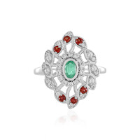 Anello in argento con Smeraldo Russo