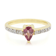 Anello in oro con Zaffiro Padparadscha (non riscaldato)