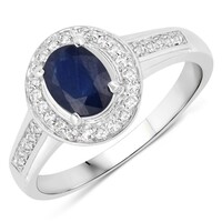 Anello in argento con Zaffiro Blu