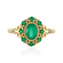 Anello in argento con Onice Verde