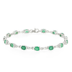 Bracciale in argento con Smeraldo Zambia