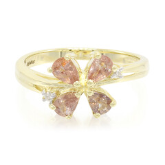 Anello in oro con Zaffiro Padparadscha (non riscaldato)