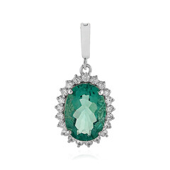 Ciondolo in argento con Fluorite Petrolio del Belgio