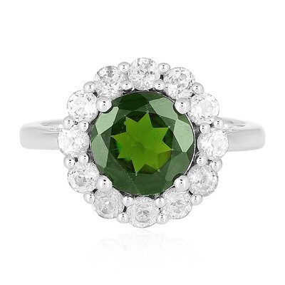 Anello in argento con Diopside Russo
