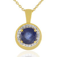 Collana in argento con Zaffiro Blu del Madagascar