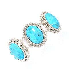 Bracciale in argento con Turchese Kingman Mohave Blu (Dallas Prince Designs)
