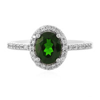 Anello in argento con Diopside Russo