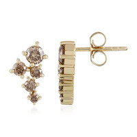 Orecchini in oro con Diamante Champagne I2