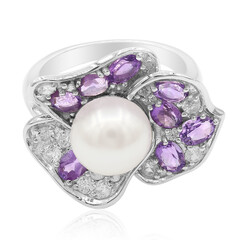 Anello in argento con Perla di Acqua Dolce (TPC)
