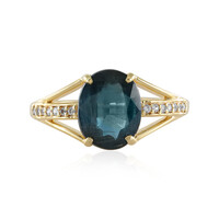 Anello in argento con Cianite Blu Foglia di Tè